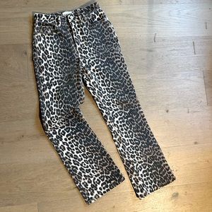 GANNI Betzy Cropped Jeans Leopard